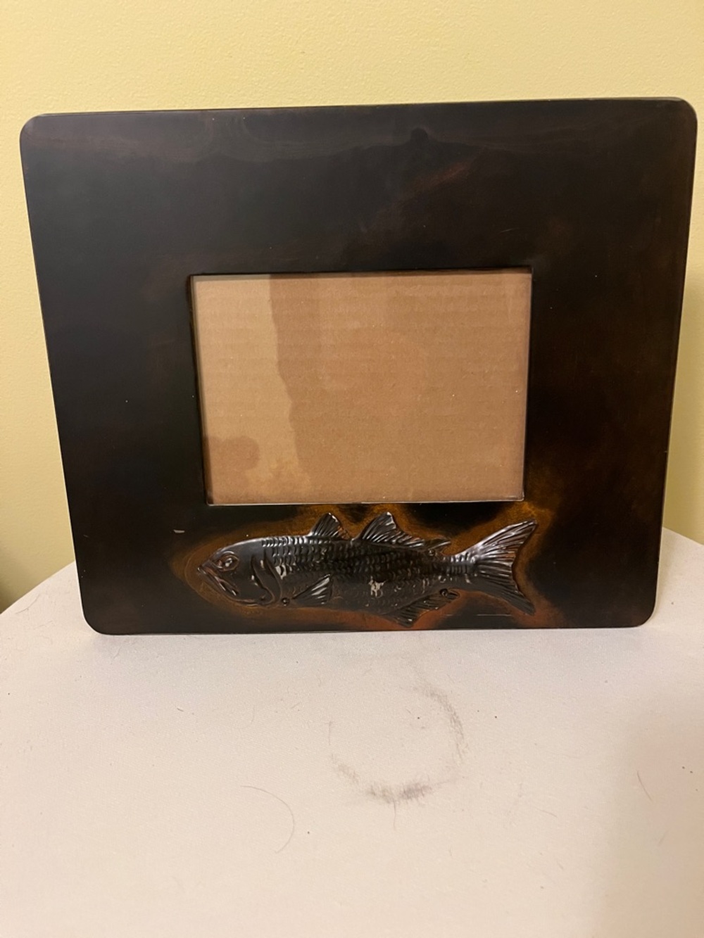 Rustic Fish Accent Picture Frame - Brown